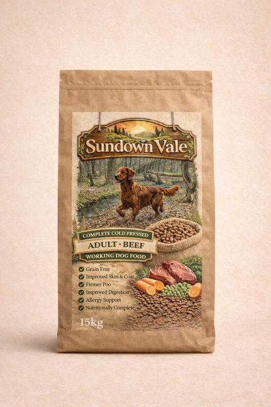 Sundown Vale Cold Pressed Adult Beef – Working Dog Food